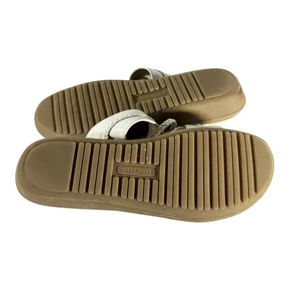 Wear Ever Freeda White Wedge Sandals Women’s Thongs Shoes 10M Slip On - Picture 10 of 10